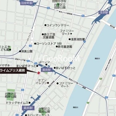 
						プライムブリス蔵前 マップ