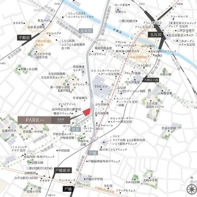 
						パークアクシス五反田スカイタワーのロケーション